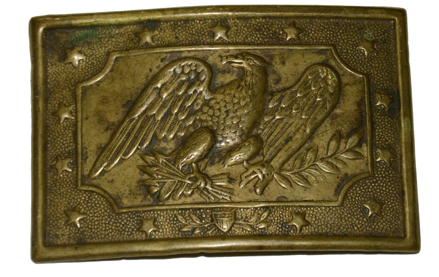 Sheet Brass Militia Belt Plate — Horse Soldier