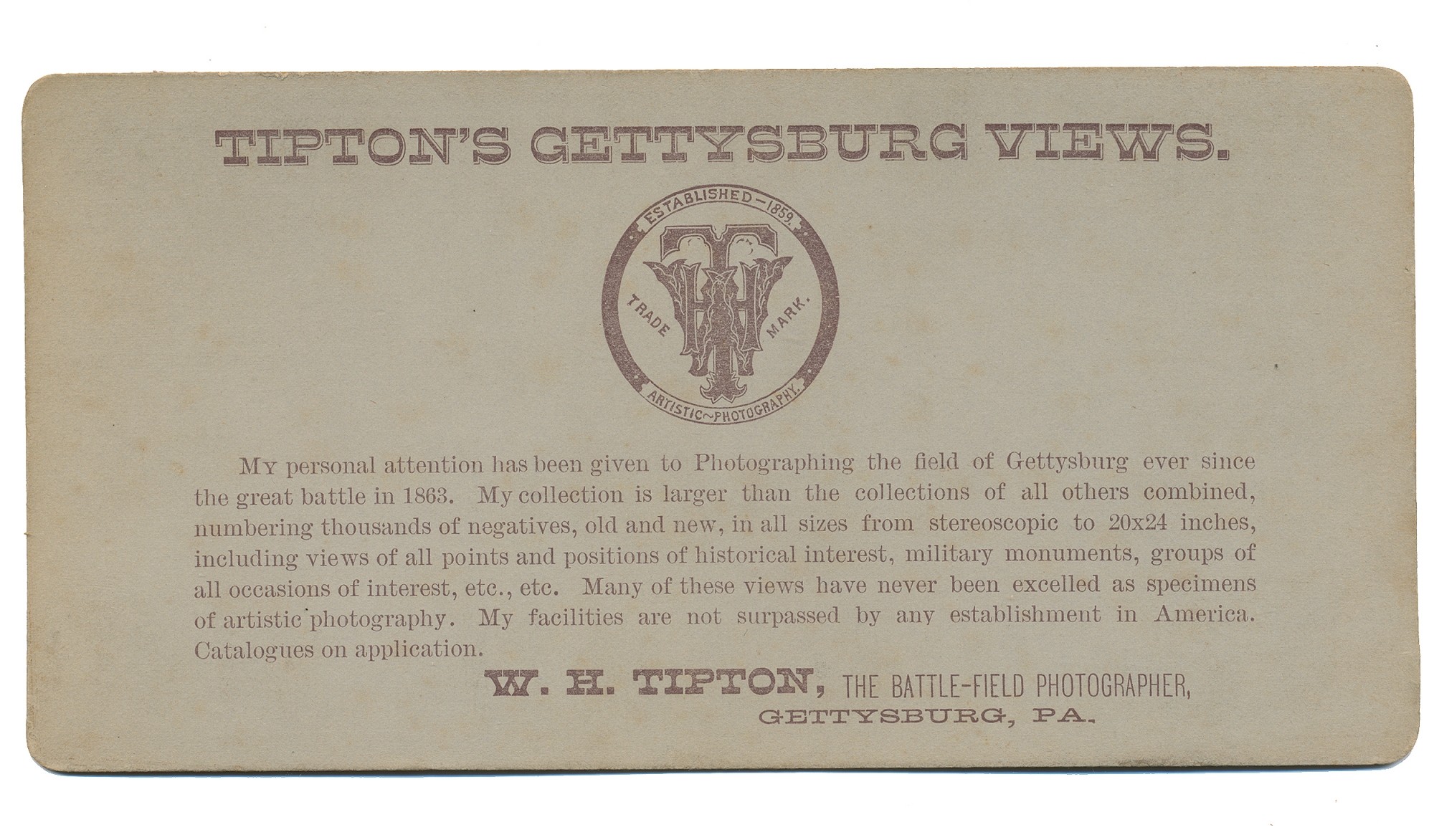 Tipton Stereo View Of Chambersburg Pike, Where The Battle Of Gettysburg 