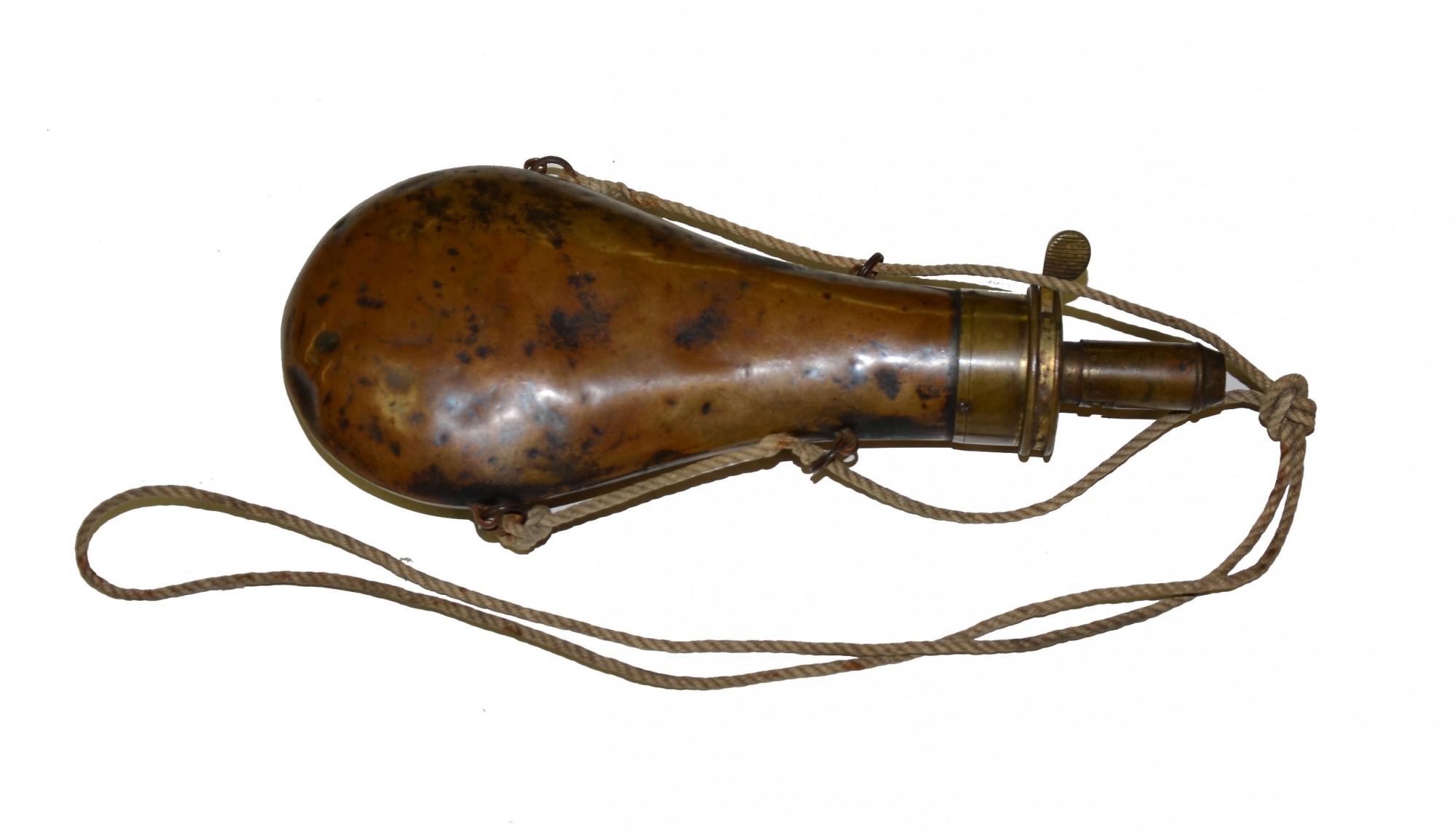 19th CENTURY CIVILIAN POWDER FLASK FROM GETTYSBURG ROSENSTEEL ...