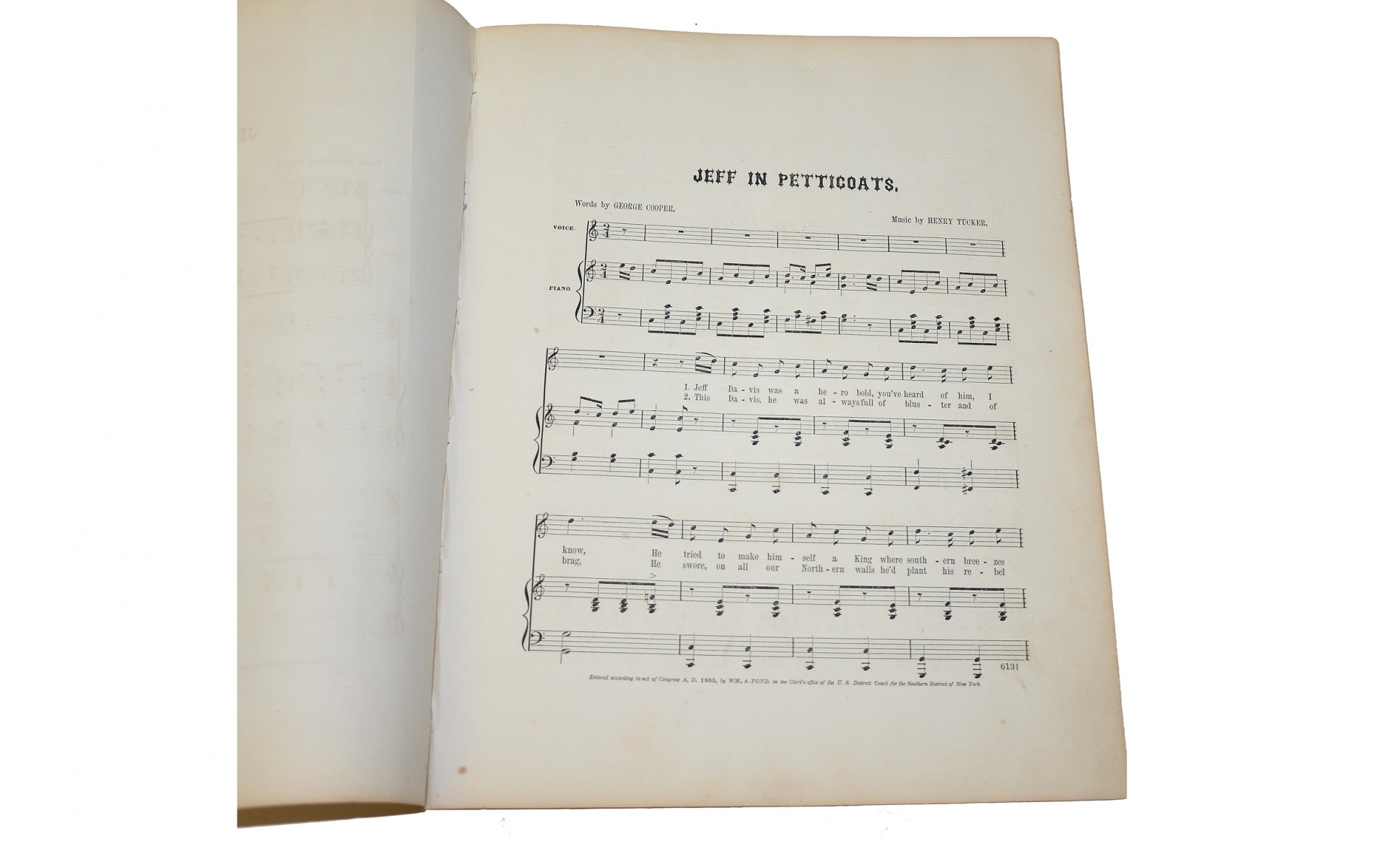 WONDERFUL PERIOD SHEET MUSIC “JEFF IN PETTICOATS” — Horse Soldier