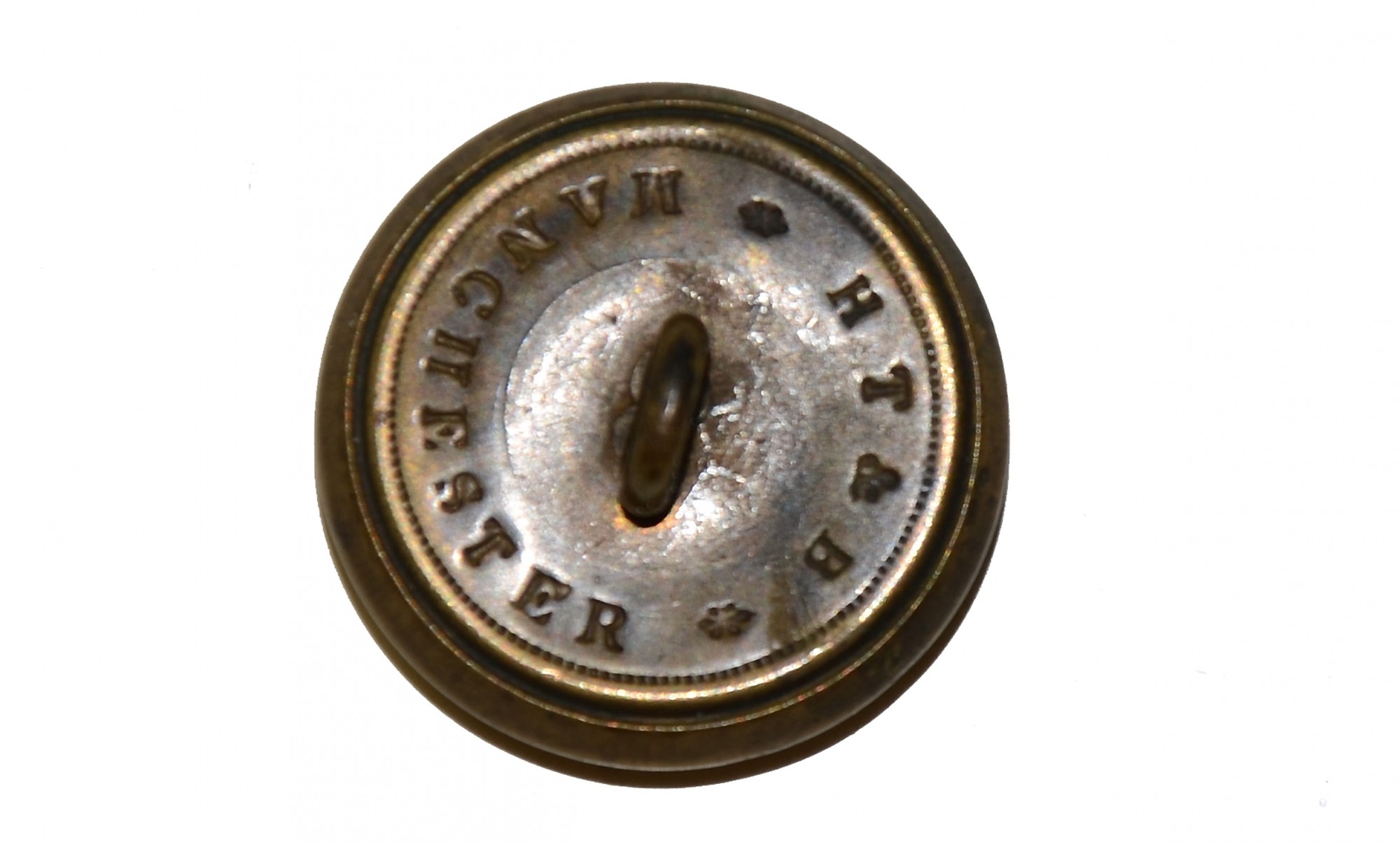 BRITISH MANUFACTURED NON-DUG CONFEDERATE BLOCK “A” BUTTON — Horse Soldier