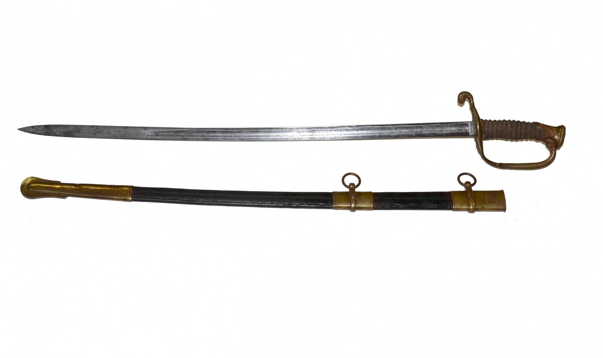 RARE MODEL 1852 NAVAL OFFICER’S SWORD PRESENTED TO LT. JAS. H. MOORE ...