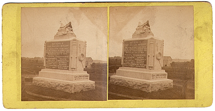 MUMPER STEREO OF 1st OHIO BATTERY MONUMENT, GETTYSBURG — Horse Soldier