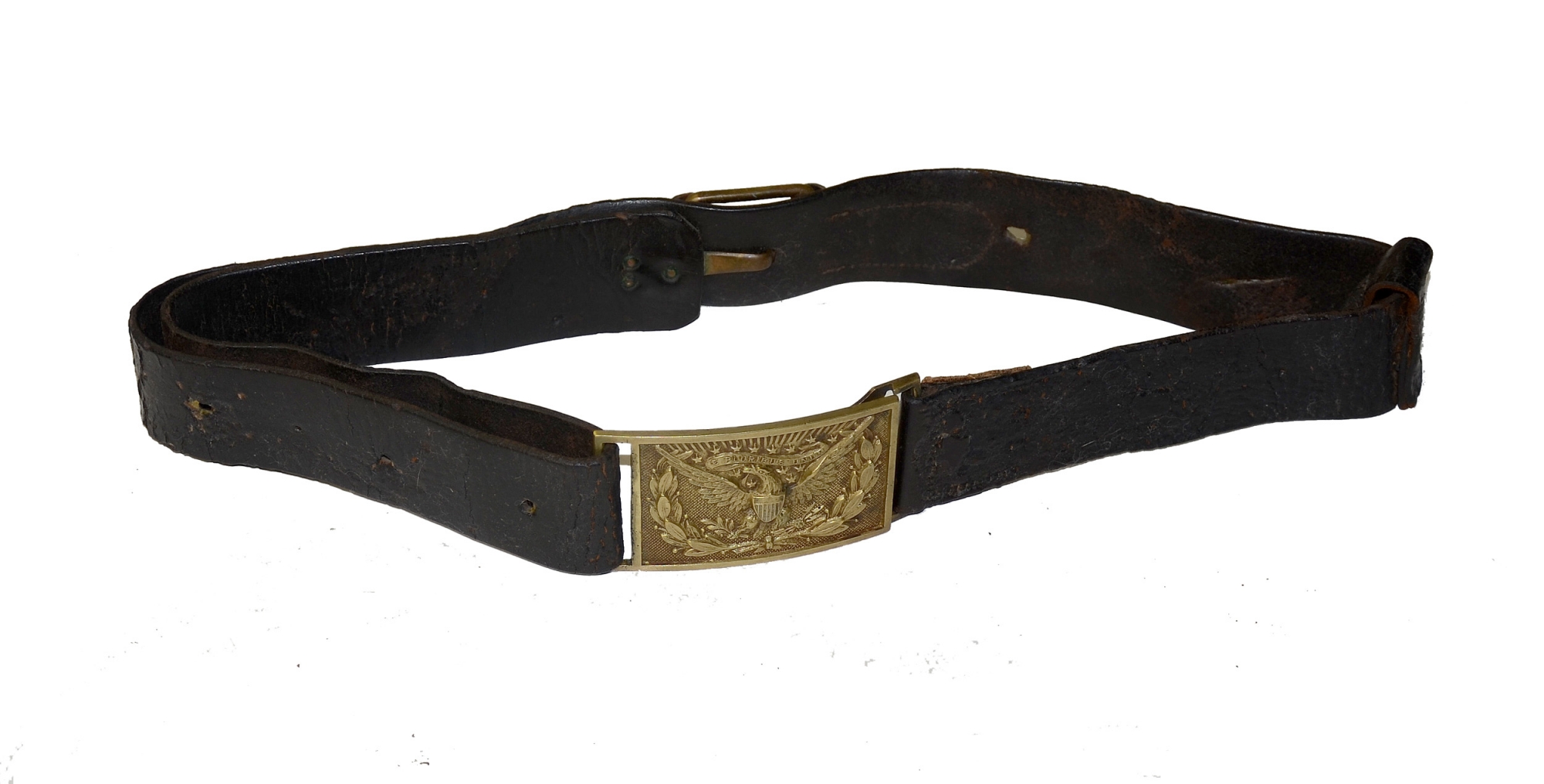 US Civil War Cavalry Union Officers Army Hand Made Leather  Sword Belt Reproduct With Eagle Buckle : Clothing, Shoes & Jewelry