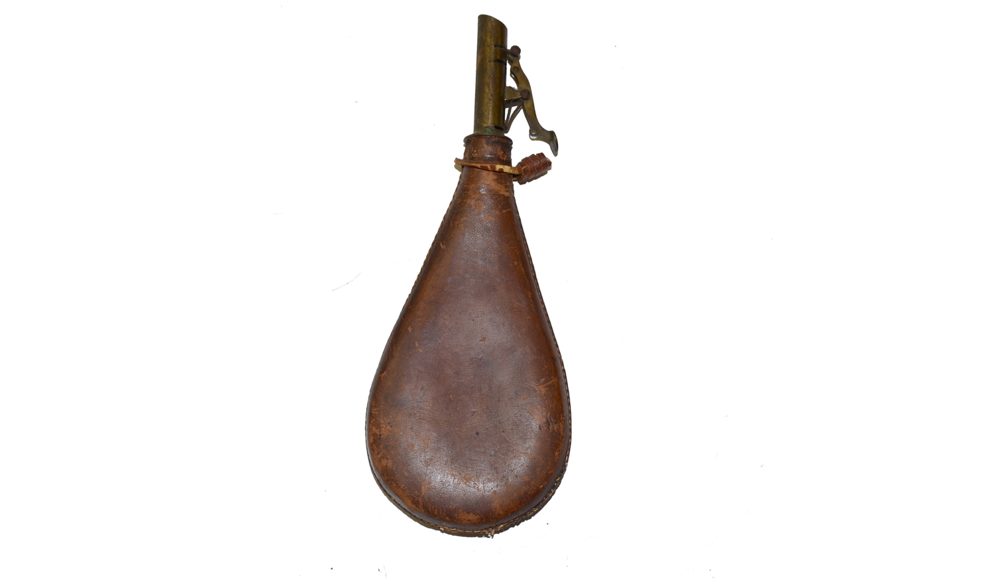 LEATHER POWDER FLASK — Horse Soldier