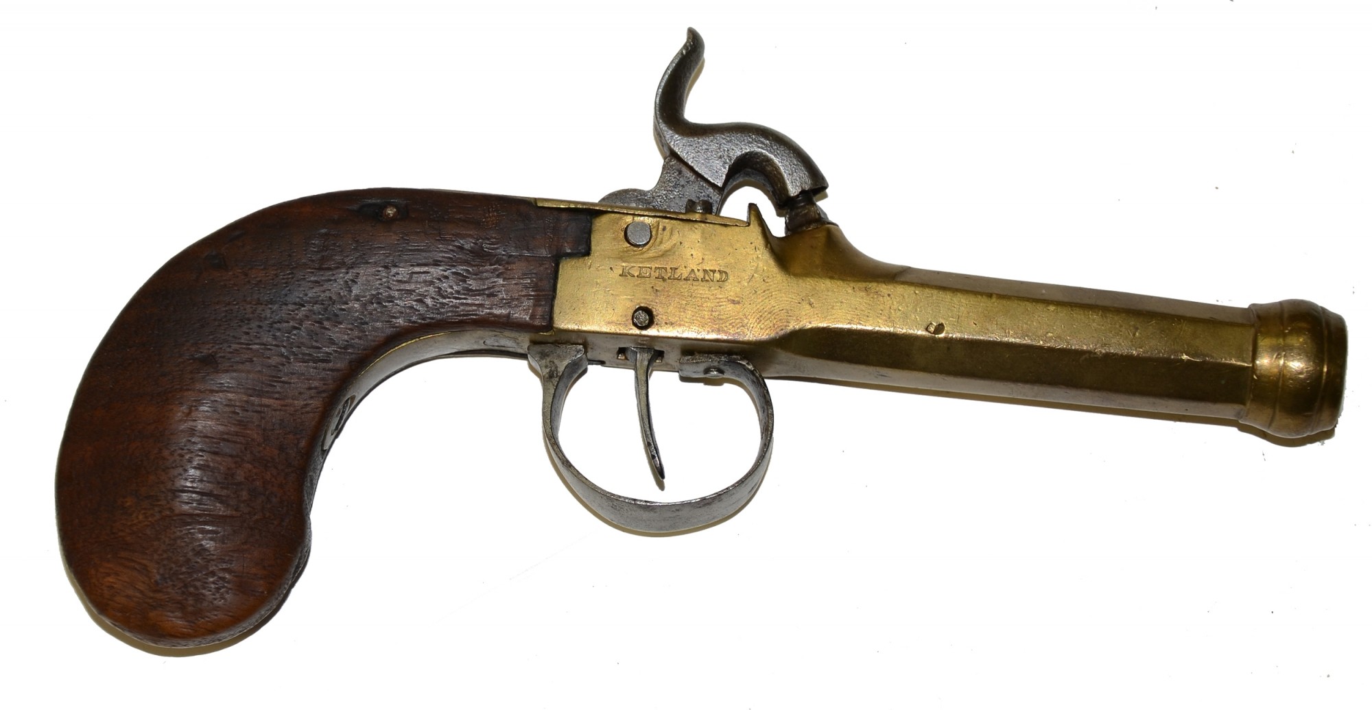 Brass Barreled Percussion Trade Pistol by Ketland, ca. 1800 - Antique  Weapon Store