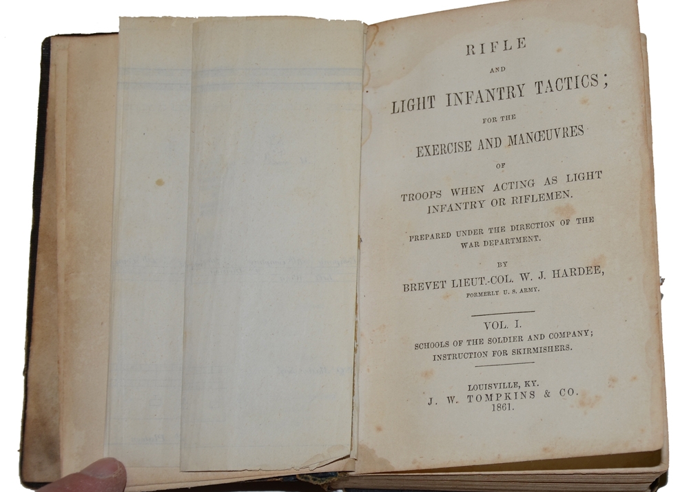 HARDEE’S RIFLE AND LIGHT INFANTRY TACTICS, VOLS. 1 & 2 — ID’D TO 2ND ...