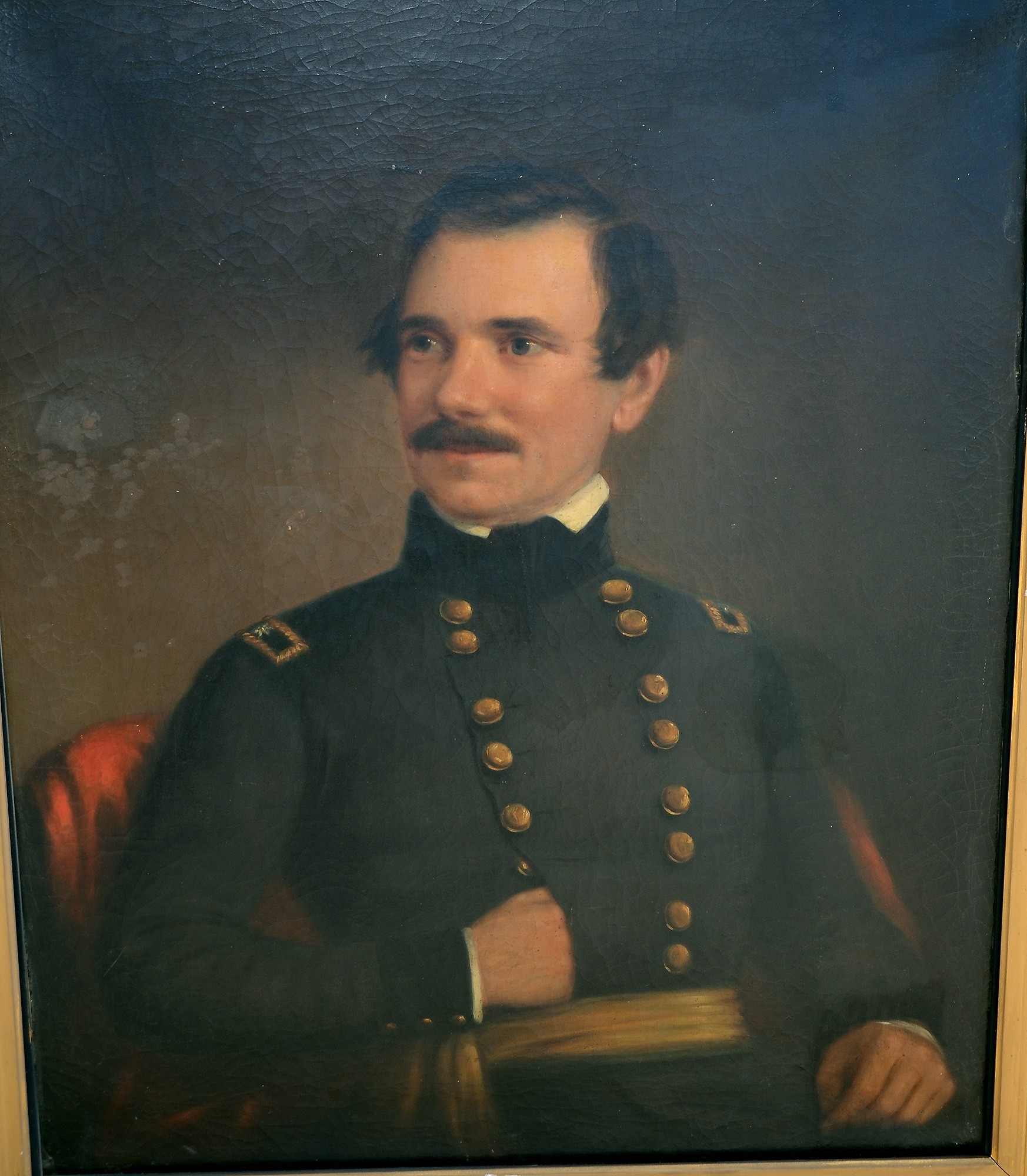 PERIOD OIL PORTRAIT OF BRIGADIER GENERAL JAMES SHIELDS — Horse Soldier