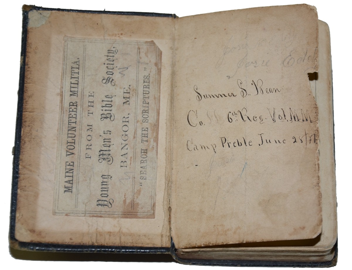 IDENTIFIED 6th MAINE INFANTRY SOLDIER’S POCKET BIBLE — Horse Soldier