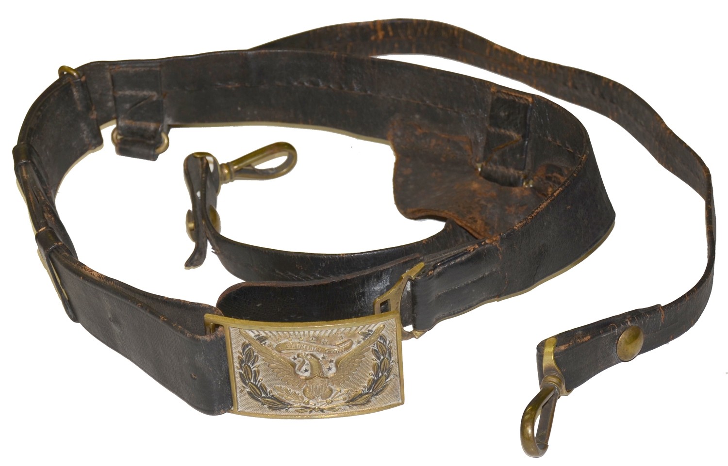 CIVIL WAR US MODEL 1851 CAVALRY OFFICER'S SWORD BELT WITH PLATE