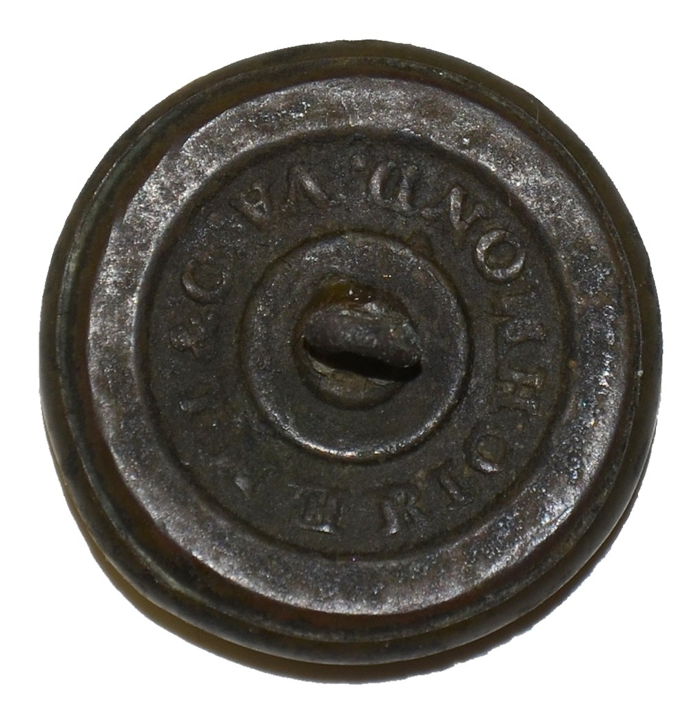 RELIC E.M. LEWIS CONFEDERATE BLOCK “I” BUTTON — Horse Soldier