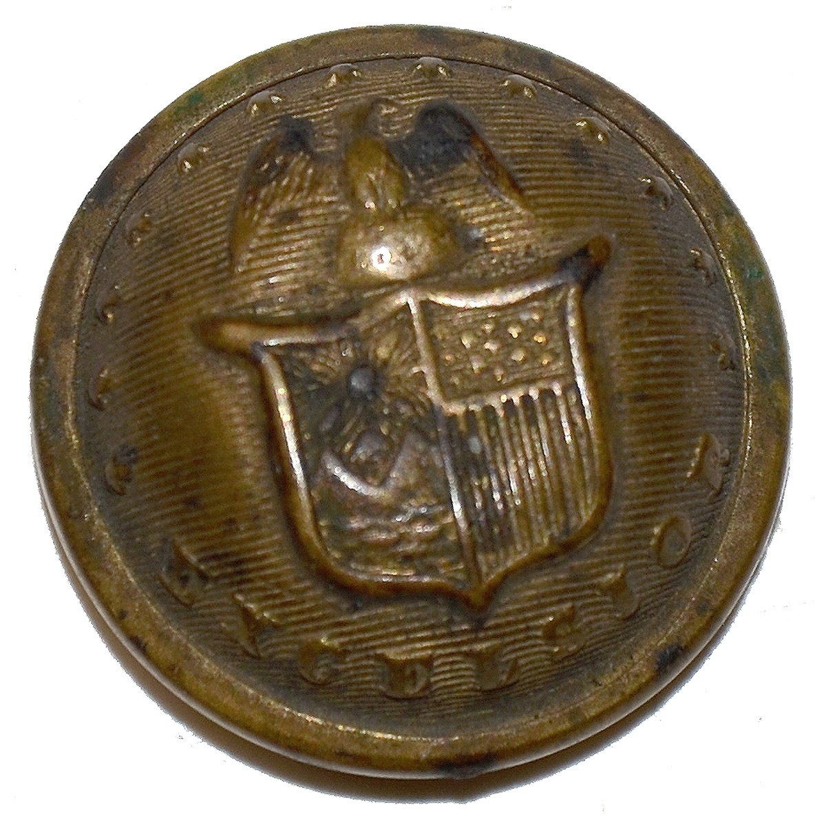 NEW YORK STATE COAT BUTTON PICKED UP BY PRIVATE AND SERGEANT GEORGE W ...