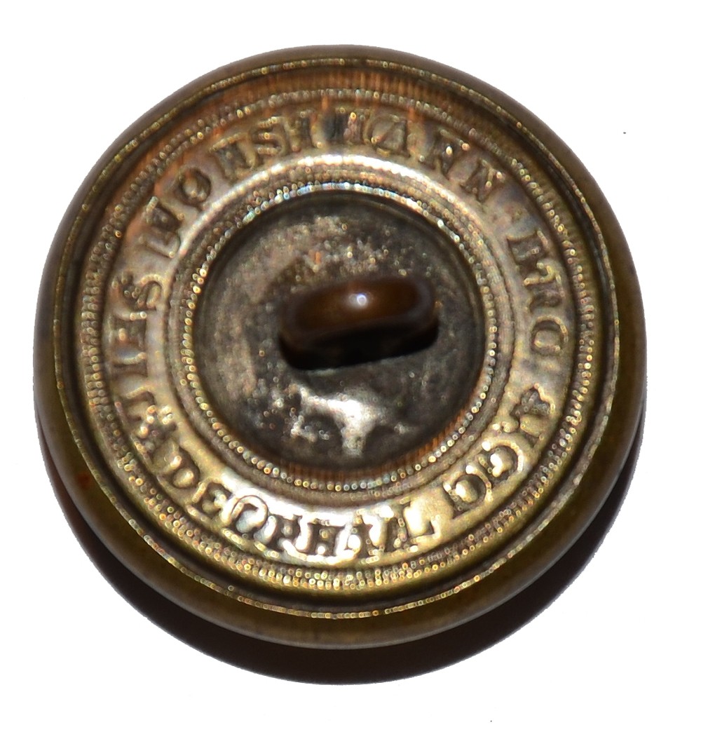 CIVIL WAR INFANTRY OFFICER’S “I” UNIFORM BUTTON — Horse Soldier