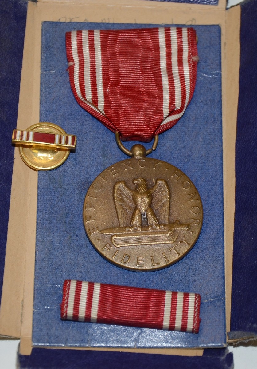 US WORLD WAR TWO ENGRAVED GOOD CONDUCT MEDAL GROUP FROM THE COLLECTION ...