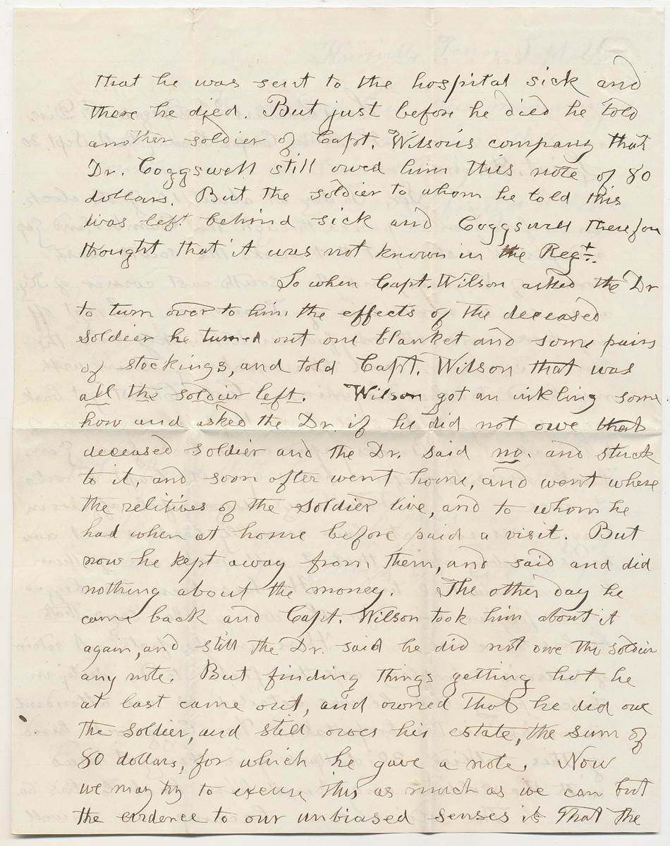 1863 SOLDIER LETTER - COL. EBENEZER W. PIERCE, 29TH MASSACHUSETTS ...