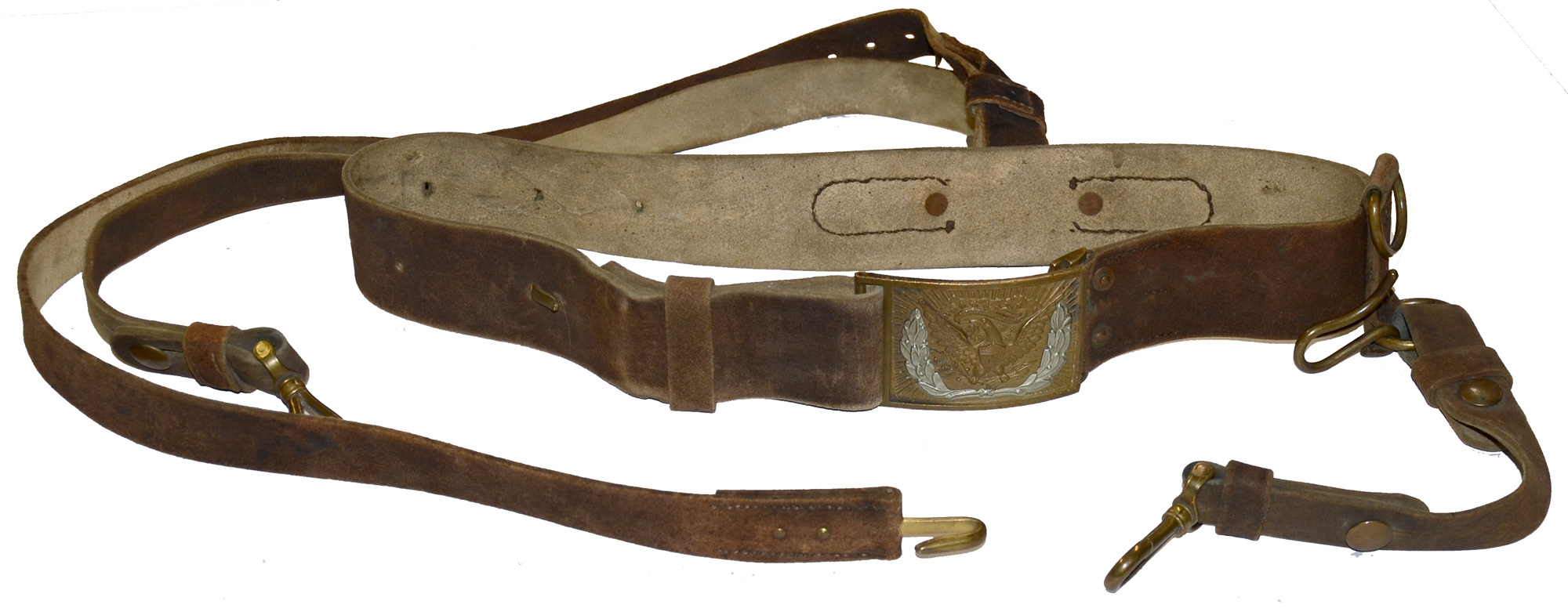 Sca Leather Armor - Union Sword Belt and Buckle - Civil War Era