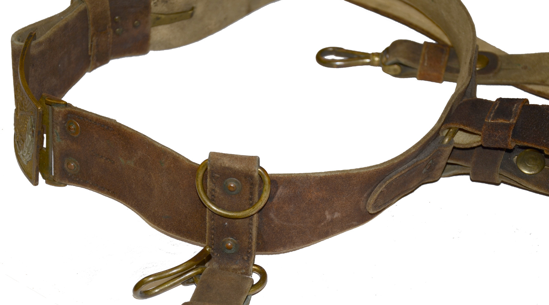 COMPLETE CIVIL WAR BUFF LEATHER CAVALRY SABER BELT BY W. KINSEY IN ...