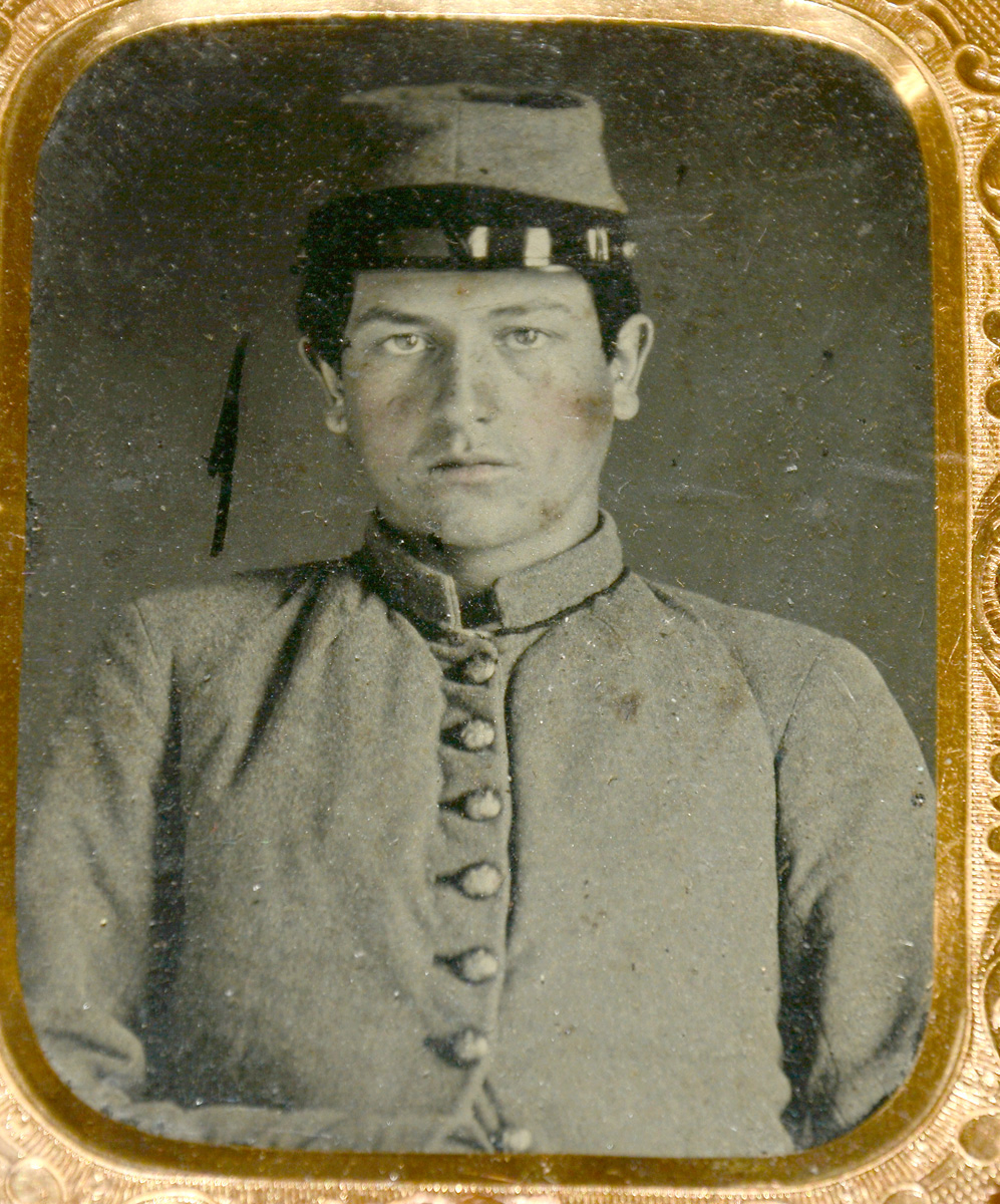 NINTH-PLATE RUBY AMBROTYPE OF CONFEDERATE SOLDIER WITH TENTATIVE ID TO ...