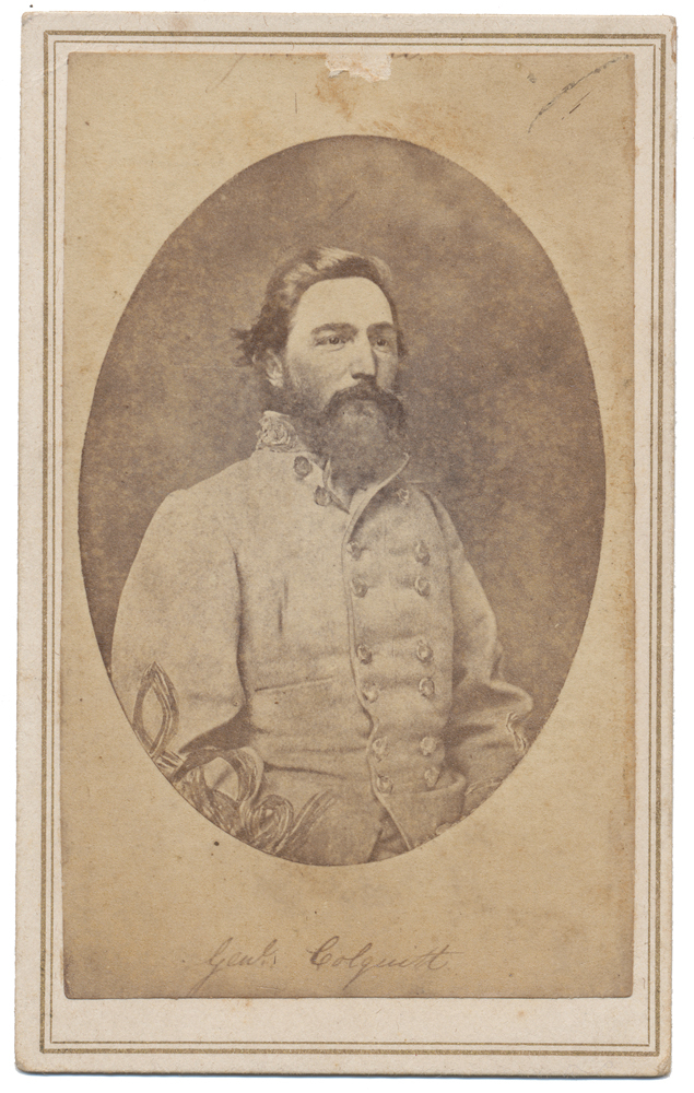 NICE WARTIME VIEW OF CONFEDERATE GENERAL ALFRED H. COLQUITT — Horse Soldier