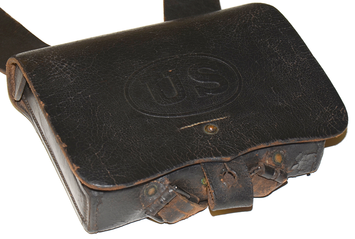 ORIGINAL 1864 PATTERN .58 CALIBER INFANTRY LEATHER CARTRIDGE BOX IN ...