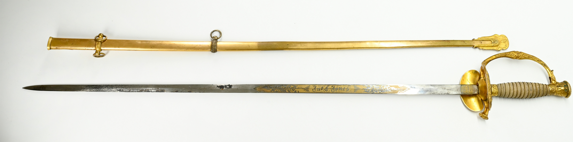 BEAUTITFUL GOLD WASHED PUTNAM PHALANX 1872 STAFF AND LINE OFFICER’S ...