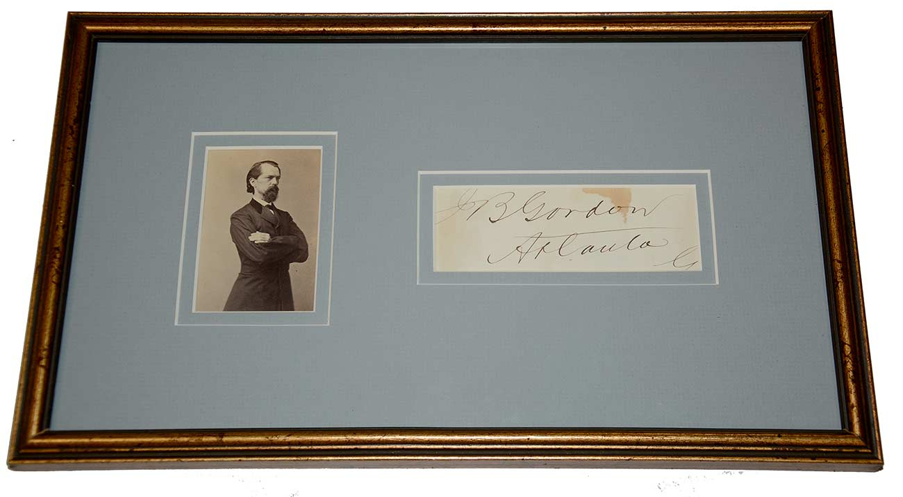 JOHN B. GORDON, CSA GENERAL - POST-WAR CDV & CUT SIGNATURE — Horse Soldier