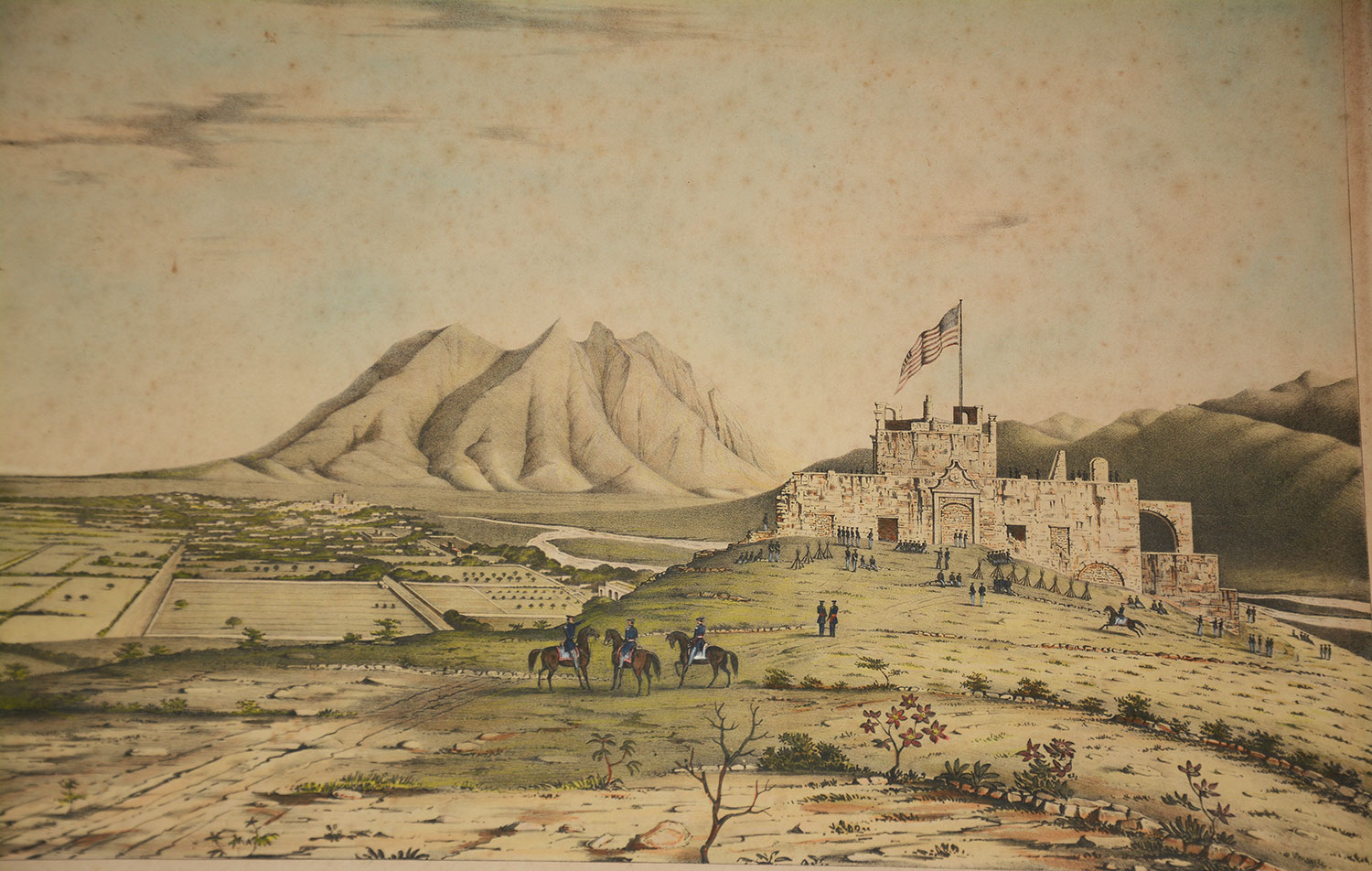 MEXICAN WAR COLORED LITHOGRAPH - “MONTEREY, FROM INDEPENDENCE HILL, IN ...