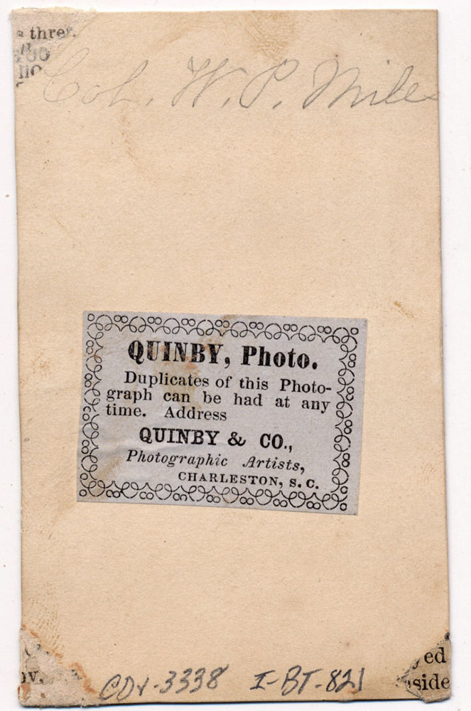 CDV OF SOUTHERN FIRE EATER, LONG TIME POLITICIAN & SHORT-LIVED SOLDIER ...