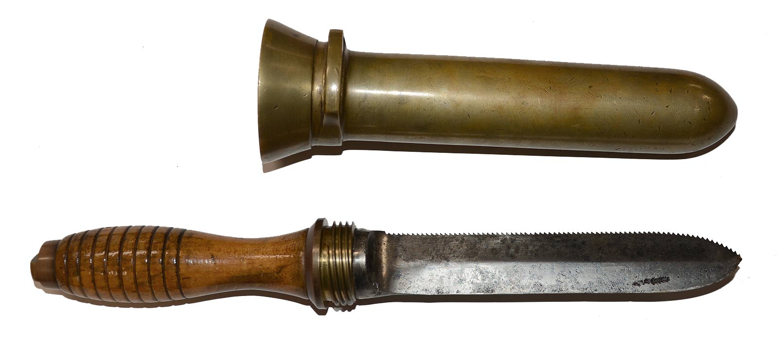 WWII U.S. NAVY DIVE KNIFE WITH BRASS SCABBARD — Horse Soldier