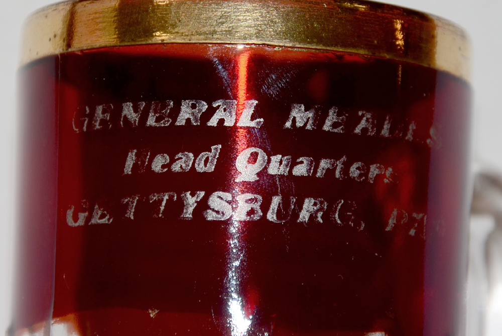 GENERAL MEADE'S HEADQUARTERS RUBY FLASH GLASS MUG — Horse Soldier