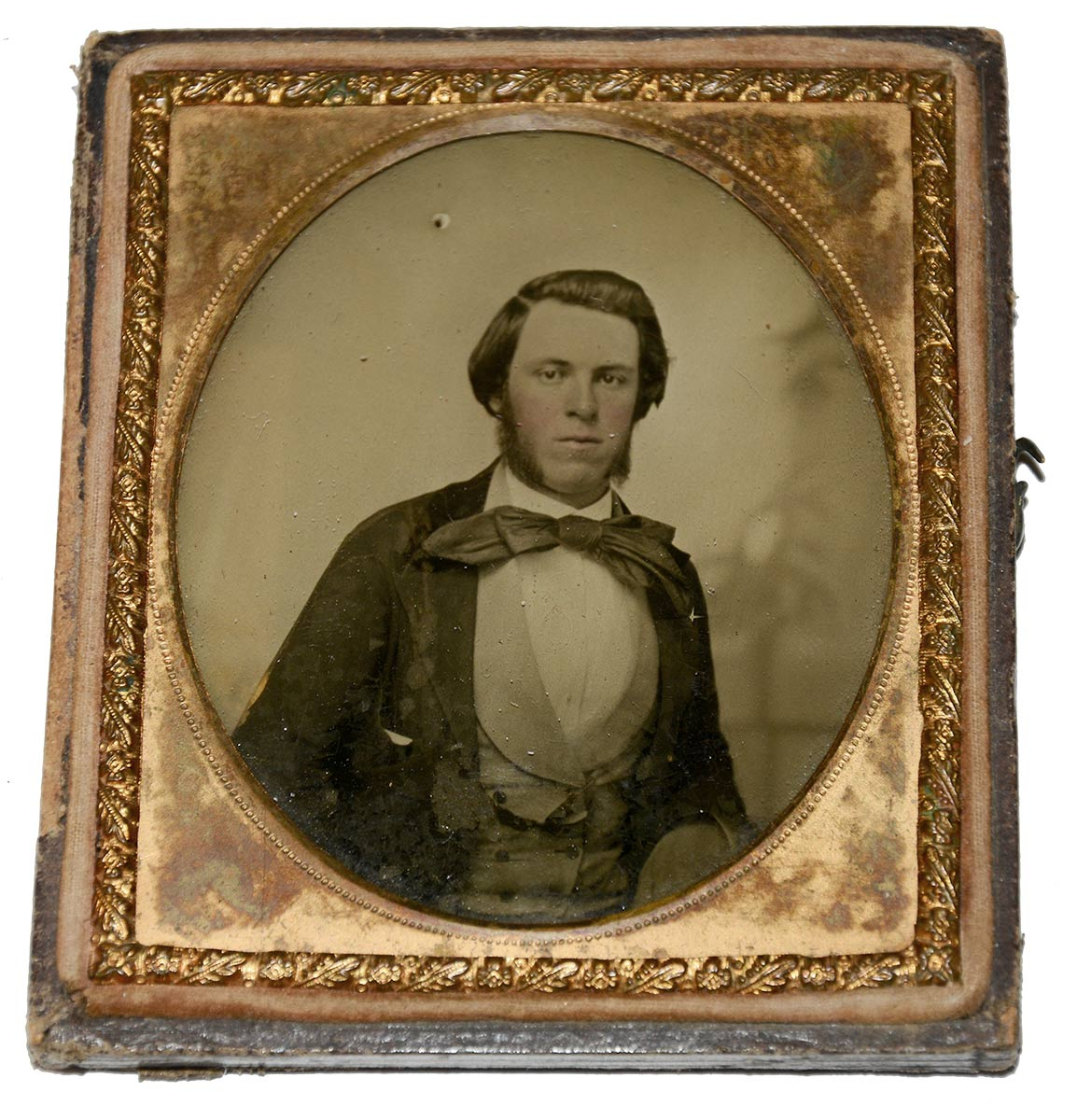 QUARTER-PLATE AMBROTYPE AND TWO LETTERS OF CONFEDERATE OFFICER RUNNELS ...