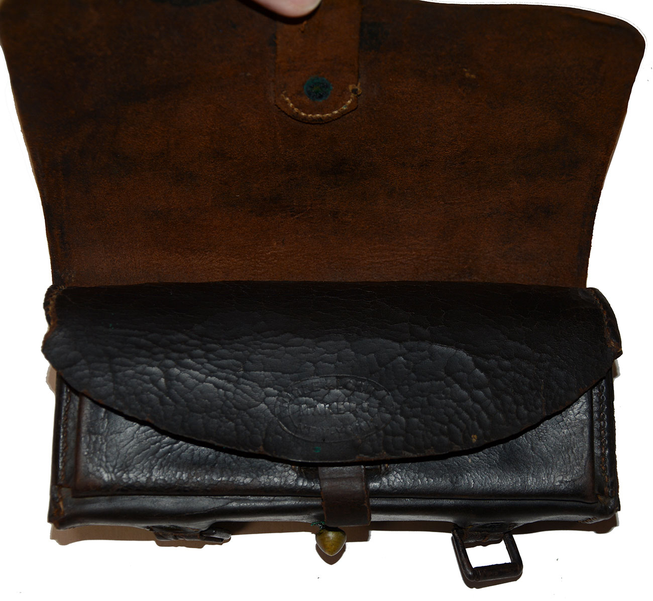 CAVALRY CARBINE CARTRIDGE BOX WITH BURNSIDE CARTRIDGE — Horse Soldier