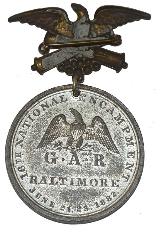 1882 G.A.R. MEDAL FOR 16TH NATIONAL ENCAMPMENT, BALTIMORE MD — Horse ...