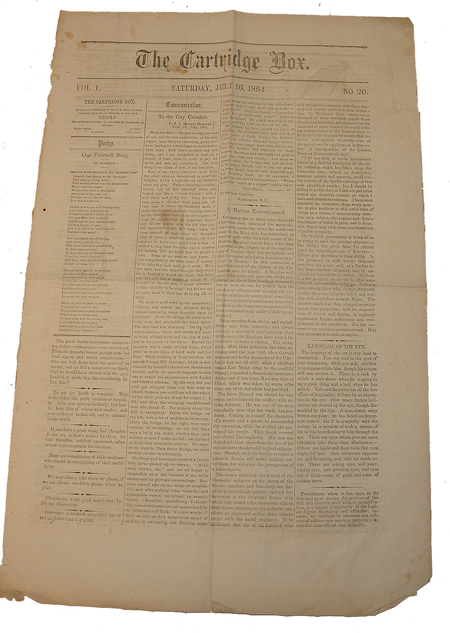 THE CARTRIDGE BOX - JULY 16, 1864. VOL. 1 NO. 20