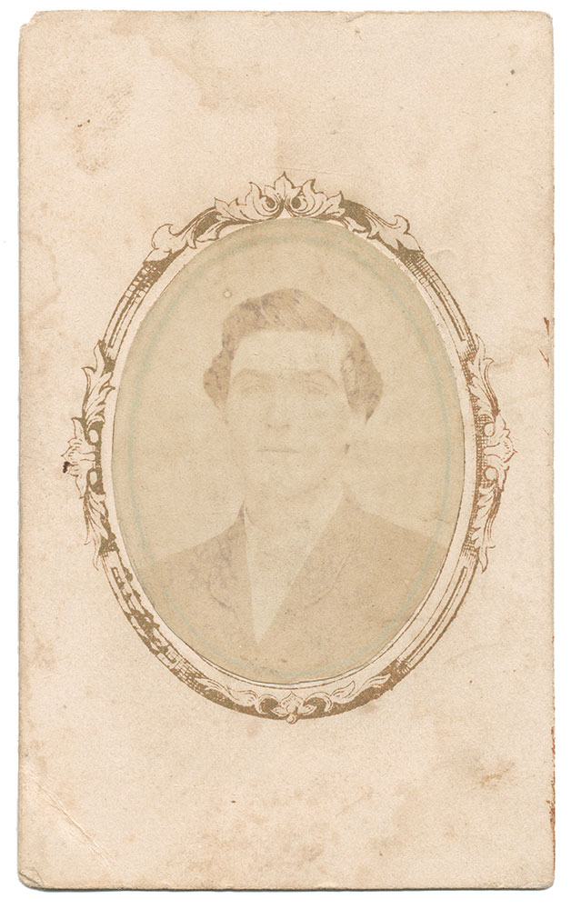 WORN CDV OF 1st VERMONT, 2ND VERMONT LIGHT ARTILLERY, 73RD & 96TH US COLORED TROOPS HOSPITAL STEWARD WITH NICE PERIOD INK INSCRIPTION