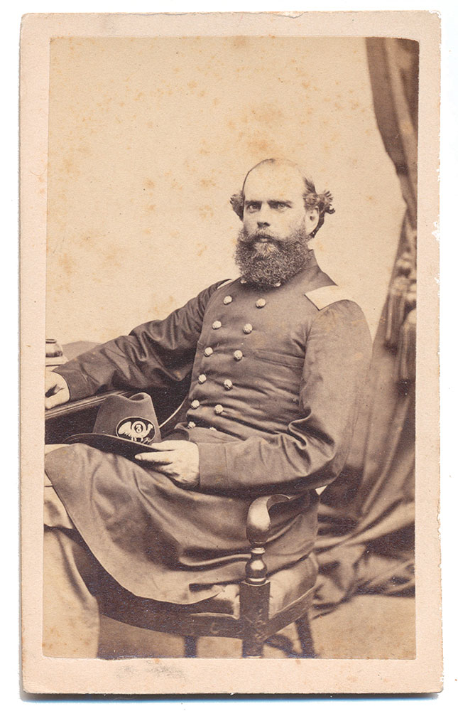 INK ID SEATED VIEW OF COLONEL SILAS P. RICHMOND OF THE 3RD MASSACHUSETTS INFANTRY & THE STAFF OF GENERAL BENJAMIN BUTLER – WAS AN ALLY TO JOHN BROWN IN KANSAS