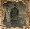 1/4 PLATE TINTYPE OF ARMED UNION SOLDIER