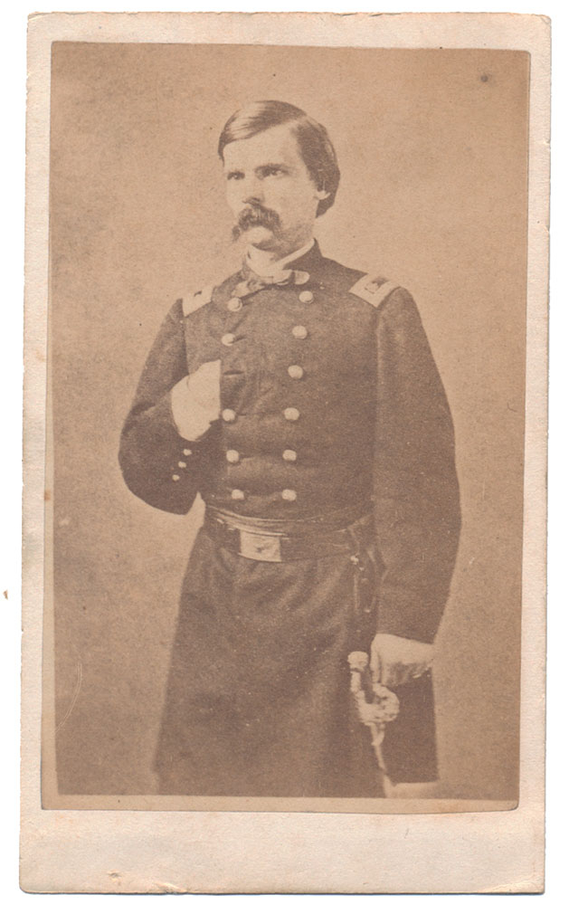 THREE-QUARTER STANDING VIEW OF GENERAL GEORGE C. STRONG – MORTALLY WOUNDED IN THE FAMOUS ATTACK ON FORT WAGNER