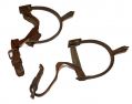 PAIR OF M1859 CAVALRY SPURS WITH STRAPS FROM LEE’S HEADQUARTER’S GETTYSBURG