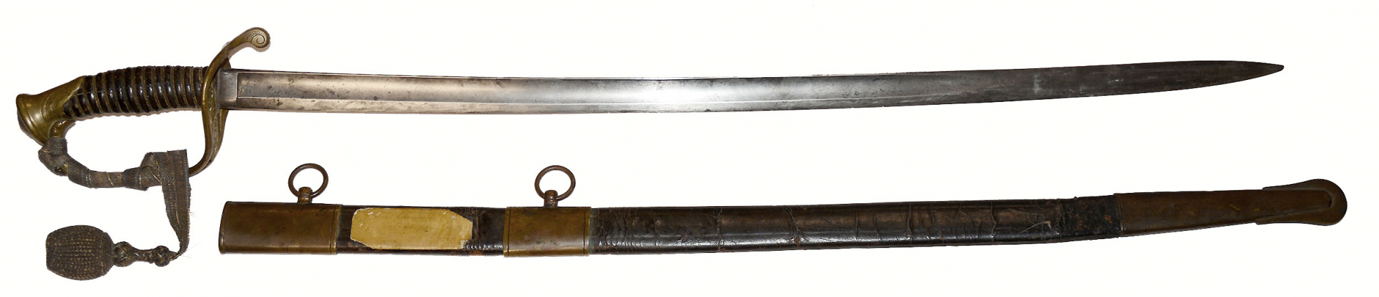 M1850 FOOT OFFICER’S SWORD OF JULIUS ELLENDORF, 42nd NEW YORK: THE TAMMANY REGIMENT – LIEUTENANT, ADJUTANT, AND CAPTAIN: WIA COLD HARBOR – BREVETED  “FOR FAITHFUL AND MERITORIOUS SERVICE IN THE FIELD DURING THE WAR.”