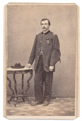 CDV OF UNION OFFICER WITH MOURNING RIBBONS