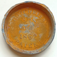 LEAD BASE FROM U.S. 3-INCH HOTCHKISS CANISTER, FOUND IN THE JAMES RIVER AT CITY POINT, VA