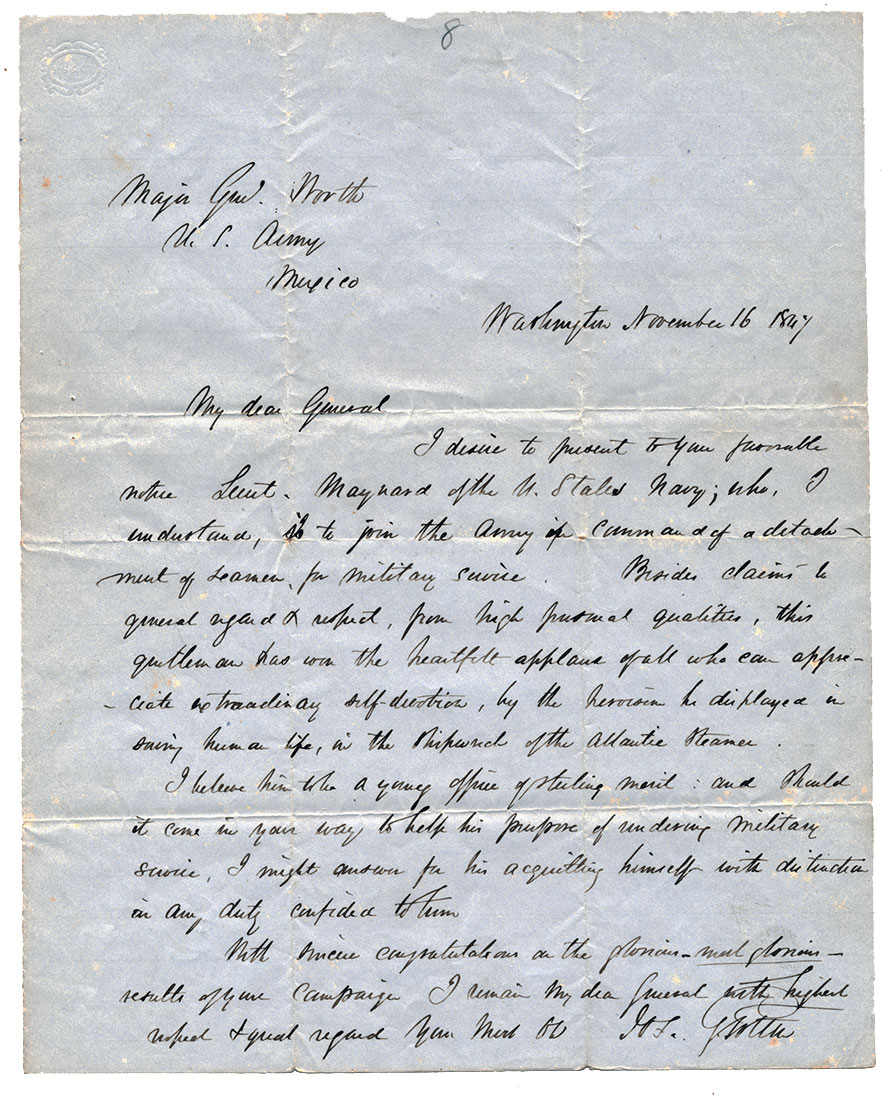 1864 ALS, COLONEL JOSEPH TOTTEN, U.S. ARMY CHIEF OF ENGINEERS—ADDRESSED TO MAJOR GENERAL WORTH, U.S. ARMY, MEXICO