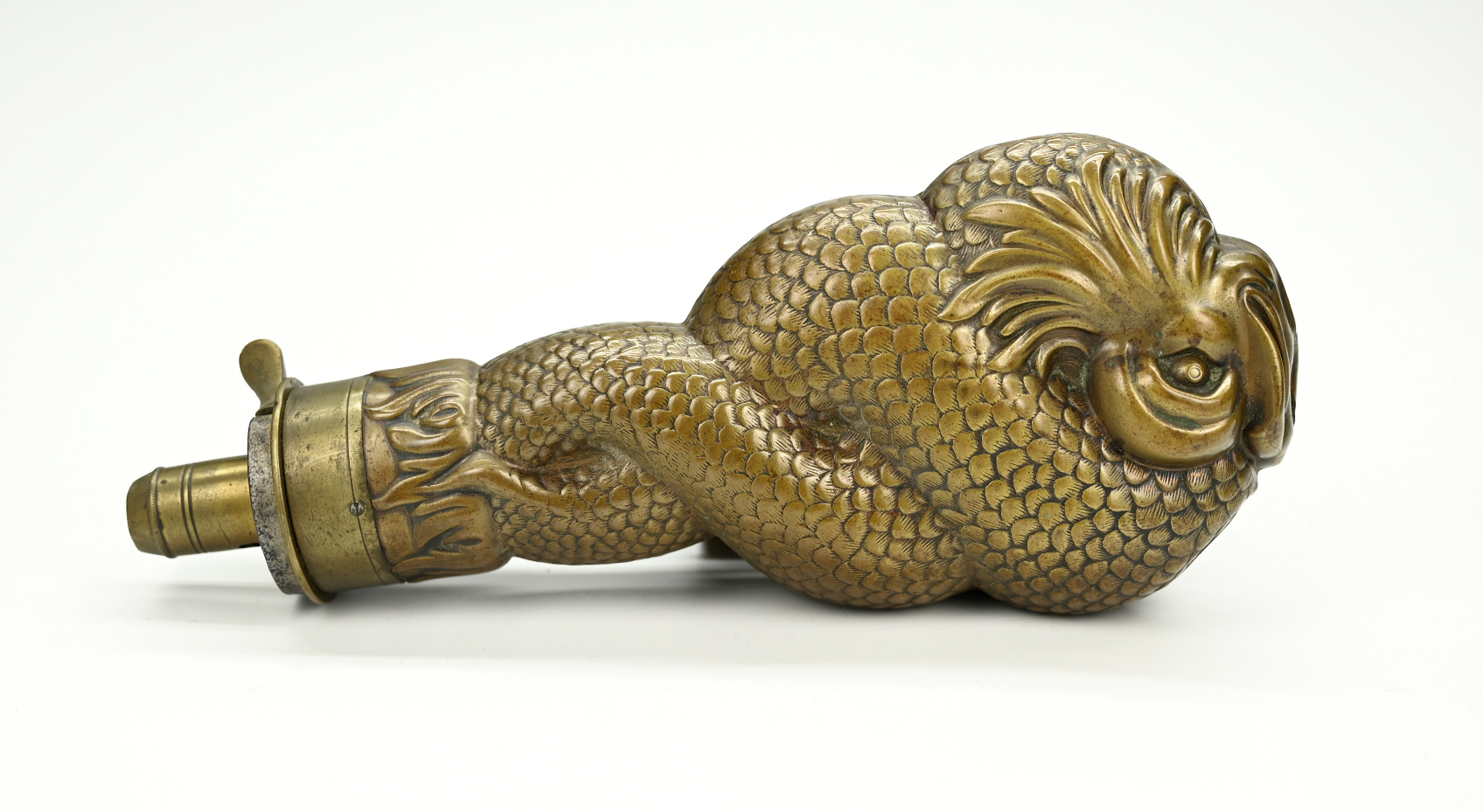 STRIKING, IMAGINATIVE DOUBLE-ENTWINED SEA SERPENT OR DOLPHIN FLASK BY BARTRAM & CO. 