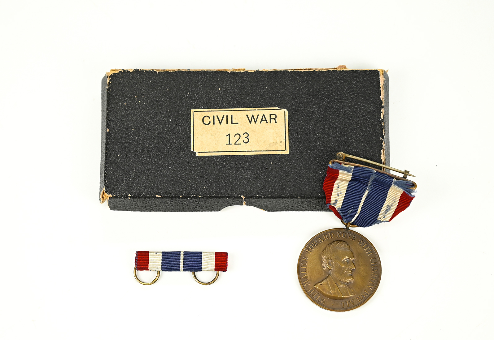 CAPT. JAMES WEBB LONG’S NUMBERED CIVIL WAR ARMY CAMPAIGN MEDAL WITH ORIGINAL PRE-1913 RIBBON AND BAR: 2nd U.S. INFANTRY, THREE WOUNDS, TWO BREVETS!