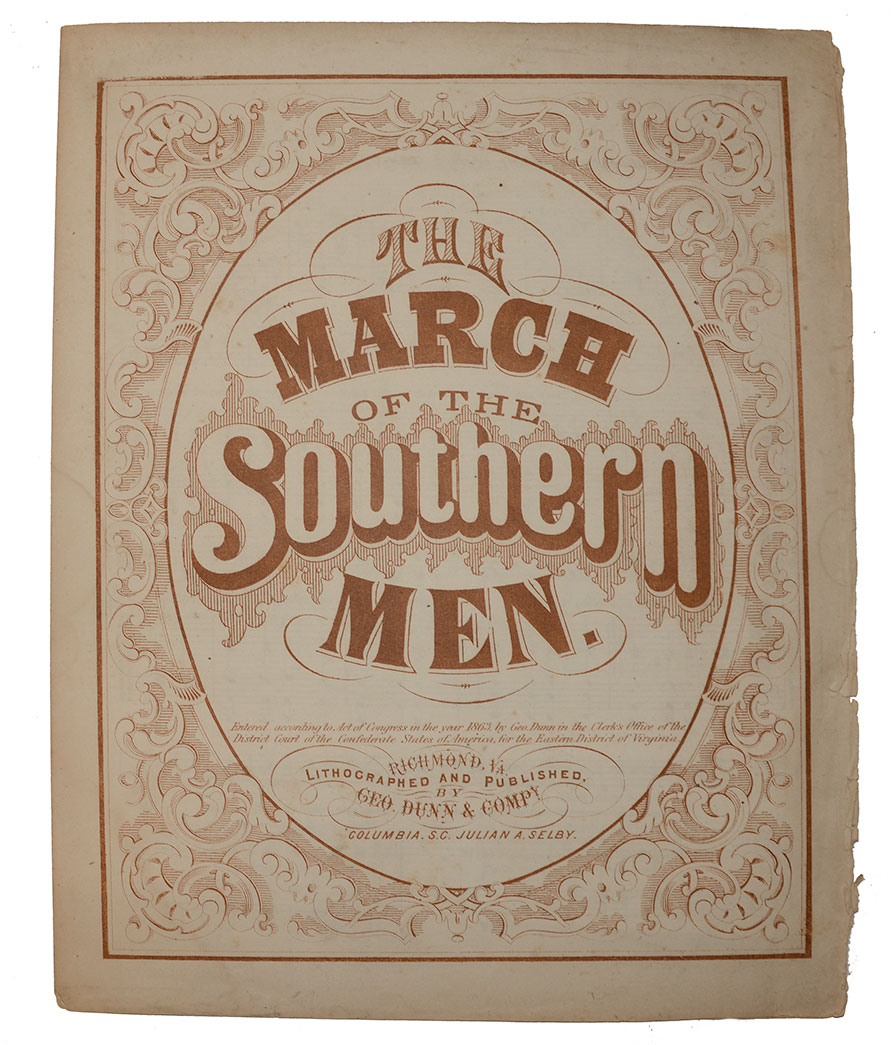 “THE MARCH OF THE SOUTHERN MAN”—PIANO SHEET MUSIC