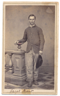 FULL STANDING VIEW OF 143RD NEW YORK SOLDIER WITH DOUBLE PERIOD INK ID