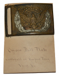 MODEL 1851 SWORD BELT PLATE FROM HARPERS FERRY ON A GREAT DISPLAY CARD