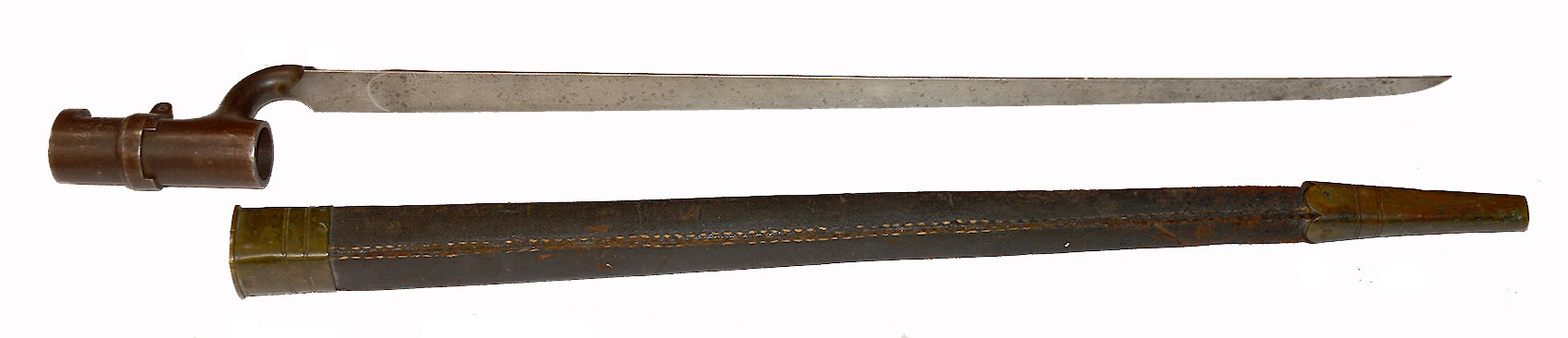 P1853 ENFIELD RIFLE MUSKET BAYONET AND SCABBARD 