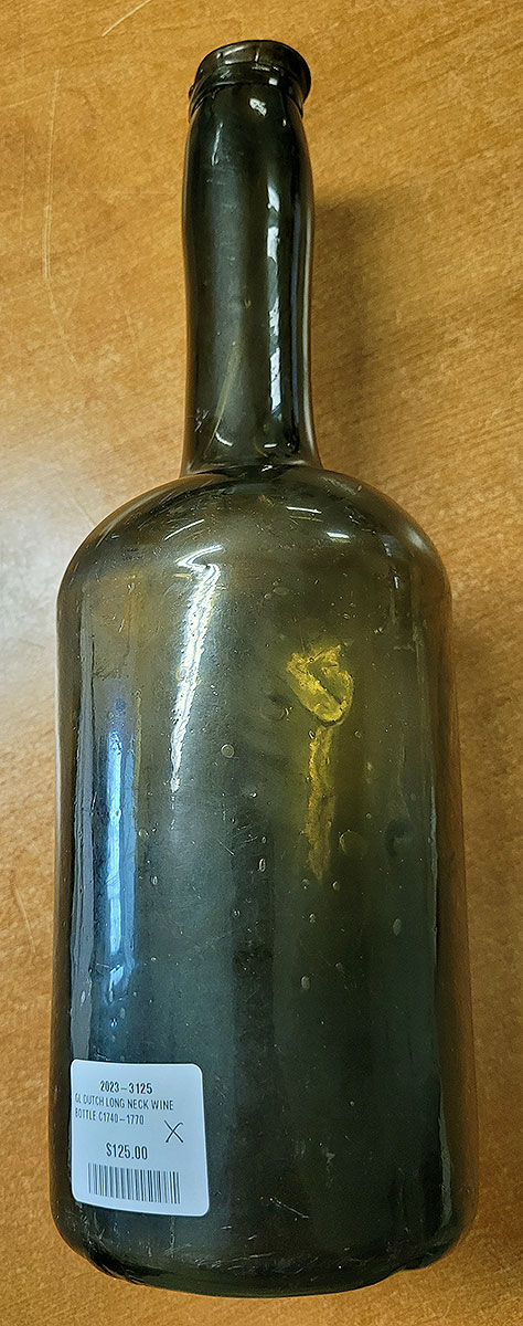 C1740-1770 DUTCH LONG NECK WINE BOTTLE — Horse Soldier